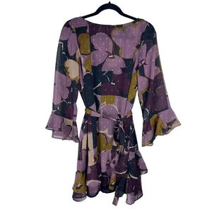 Olivaceous Fit & Flare Floral Ruffle Dress Size Medium